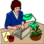 Woman at Computer 12 Clip Art