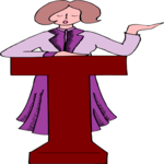 Woman at Podium Clip Art