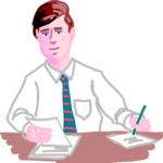 Businessman at Desk 07 Clip Art