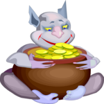 Goblin with Gold Clip Art