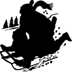 Sledding Silhouette Clip Art