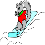 Mouse Sledding Clip Art