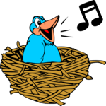 Bird Singing 1 Clip Art