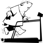 Groundhog on Treadmill Clip Art