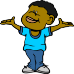 Boy Raising Arms Clip Art