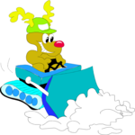 Reindeer Driving Snowplow Clip Art