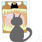 Cat & Angry Dog Clip Art