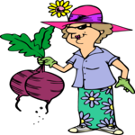Gardener & Large Turnips Clip Art