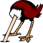 Ostrich - Head in Sand 1 Clip Art