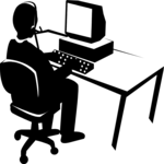 Man at Computer 05 Clip Art