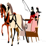 Horses & Sleigh 1 Clip Art