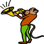 Horn Player - Monkey Clip Art