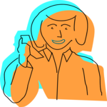 On Phone 43 Clip Art