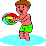 Boy with Beach Ball 2 Clip Art