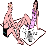 Beach Socializing 1 Clip Art