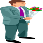 Man with Flowers 3 Clip Art