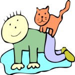 Cat on Back 3 Clip Art