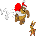 Santa - Bear & Rabbit 2 Clip Art