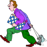Man with Chess Set Clip Art