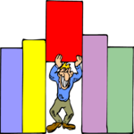 Man Lifting Bar Graph Clip Art