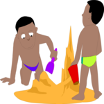 Building a Sand Castle 10 Clip Art