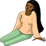 Woman Sitting 02 Clip Art