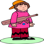 Boy with Stick 3 Clip Art