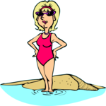 Woman on Beach 2 Clip Art