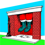 Santa in Fireplace 4 Clip Art