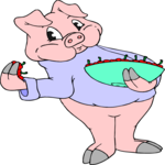 Pig Eating Cherries Clip Art