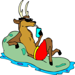 Reindeer Sunbathing Clip Art