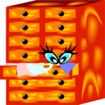 Dresser with Face Clip Art