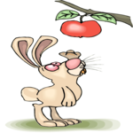 Rabbit with Apple 2 Clip Art