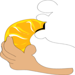 Orange Slice in Hand Clip Art