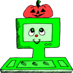 Computer & Pumpkin Clip Art