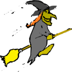 Witch Flying 13 Clip Art