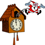 Santa in Cuckoo Clock Clip Art