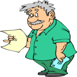 Man Reading Letter Clip Art