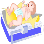 Infant on Scale Clip Art