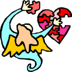 Angel & Heart Puzzle Clip Art