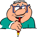 Man with Pencil Clip Art