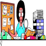 Desk Scene - Woman 2 Clip Art