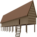 Dayak Longhouse - Indonesia Clip Art