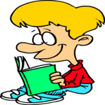 Boy Reading 05 Clip Art