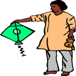 Flying a Kite 1 Clip Art