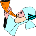 Man with Shofar 2 Clip Art