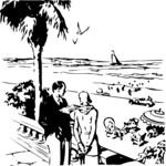 Couple at the Beach 3 Clip Art