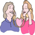 Mom & Daughter Call 2 Clip Art