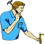 Handyman Hammering Clip Art