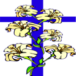 Cross & Flowers 1 Clip Art